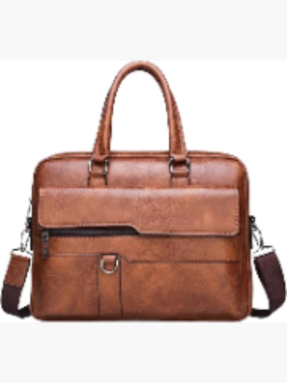 Leather Laptop Bag 15in Water-Resistant Messenger Briefcase for Men